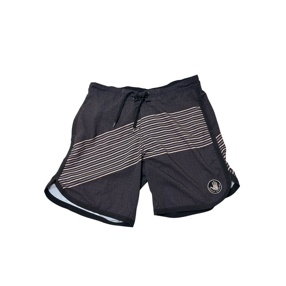 Body Glove Board Shorts Men L/34 Charcoal Striped Excellent Vapor Swim Trunks